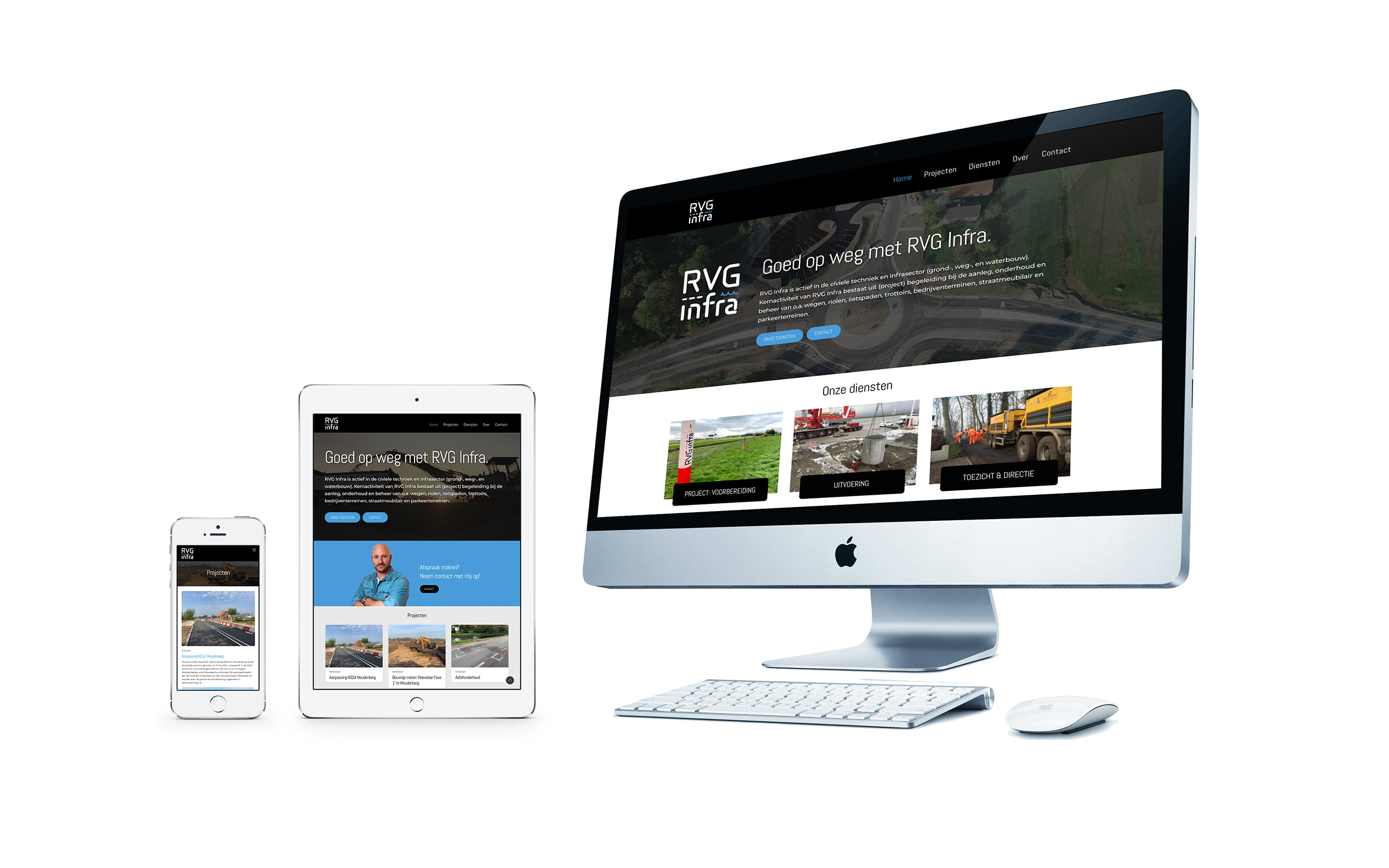 RVG Infra Website, RVG Infra, Logo, huisstijl, website, vormgeving, webdesign,