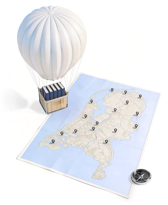 boek laten maken en verspreiden met kaart van Nederland en locaties